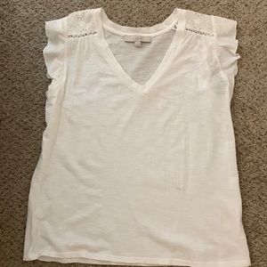 Flutter sleeve white tee